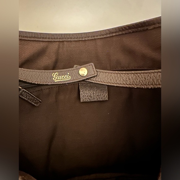 GUCCI Monogram Medium Abbey Shoulder Hobo Bag Dark Brown - Picture 6 of 10